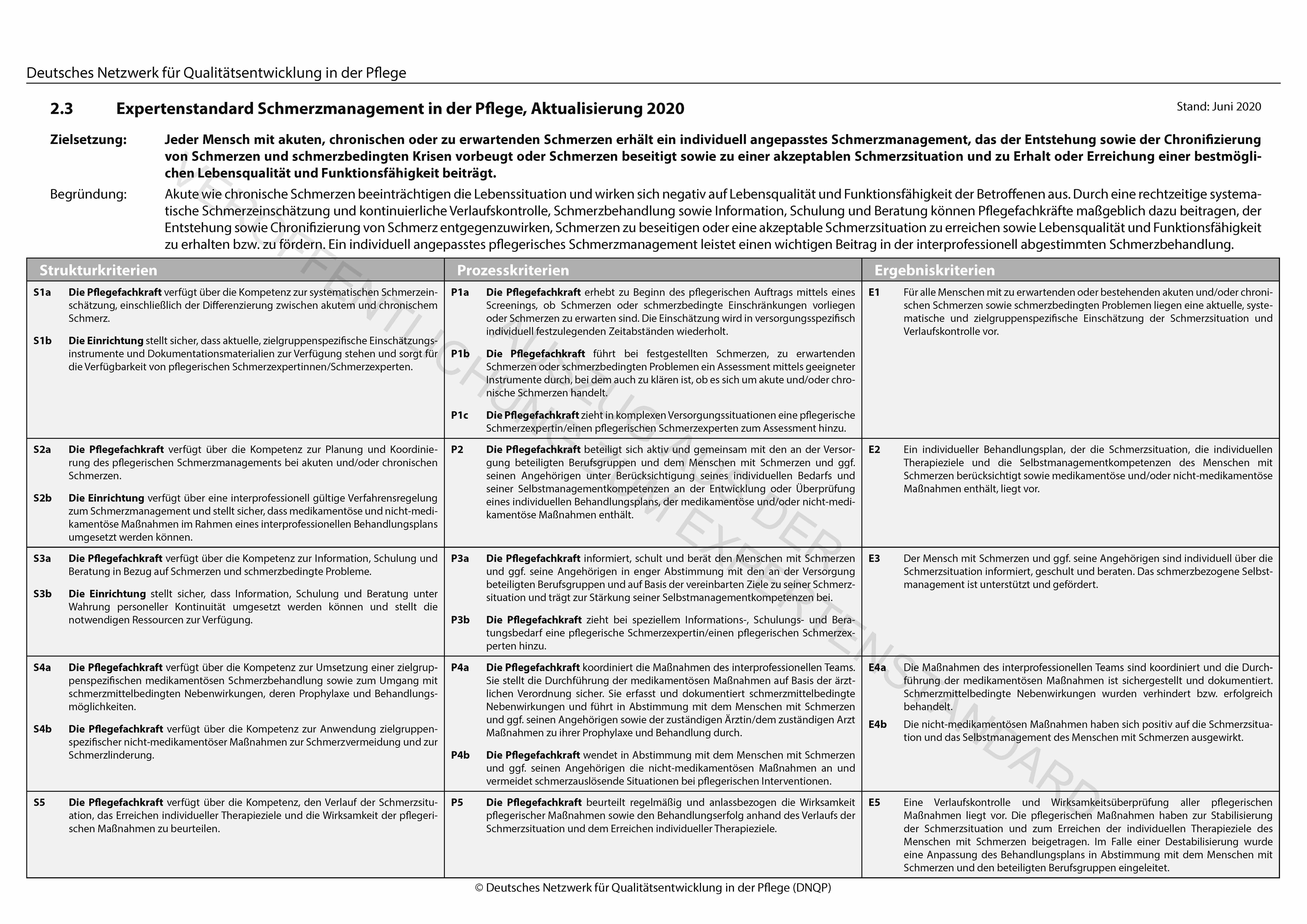 Expertenstandard Schmerzmanagement