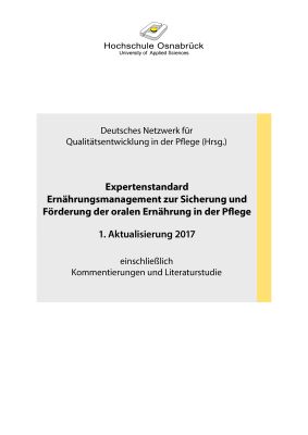 Expertenstandard Ernährungsmanagement zur Sicherung und Förderung der ...
